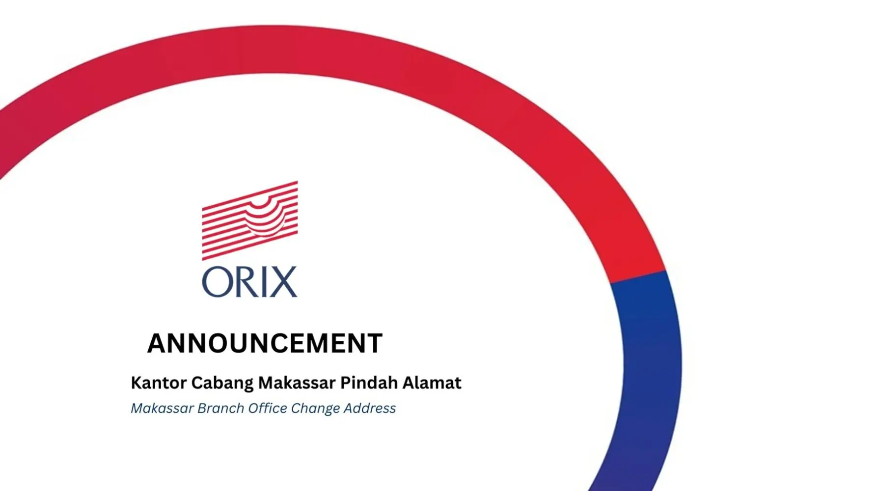 Pengumuman PT ORIX Indonesia Finance Kantor Cabang Makassar